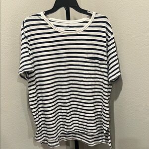 Old Navy Blue and White Short Sleeve Tee